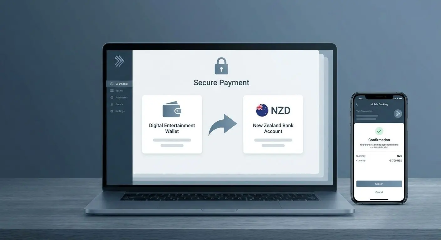 Online banking transfer from player account to NZ bank
