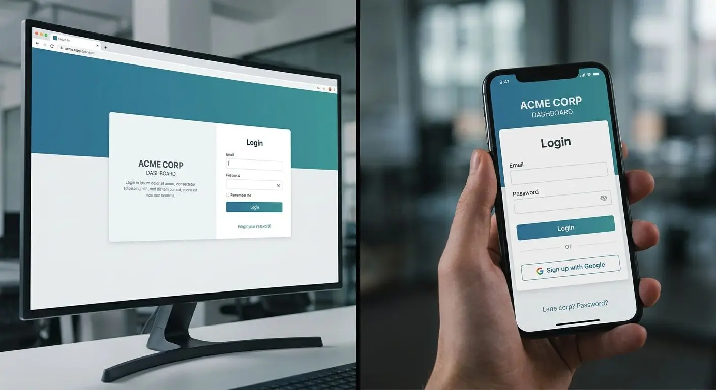 Desktop and mobile Spinbet style login screen comparison