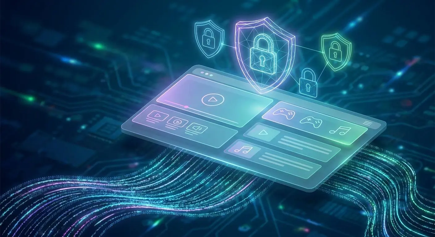 Player Data Protection on SpinBet Abstract player data protection visual with shield and secure interface