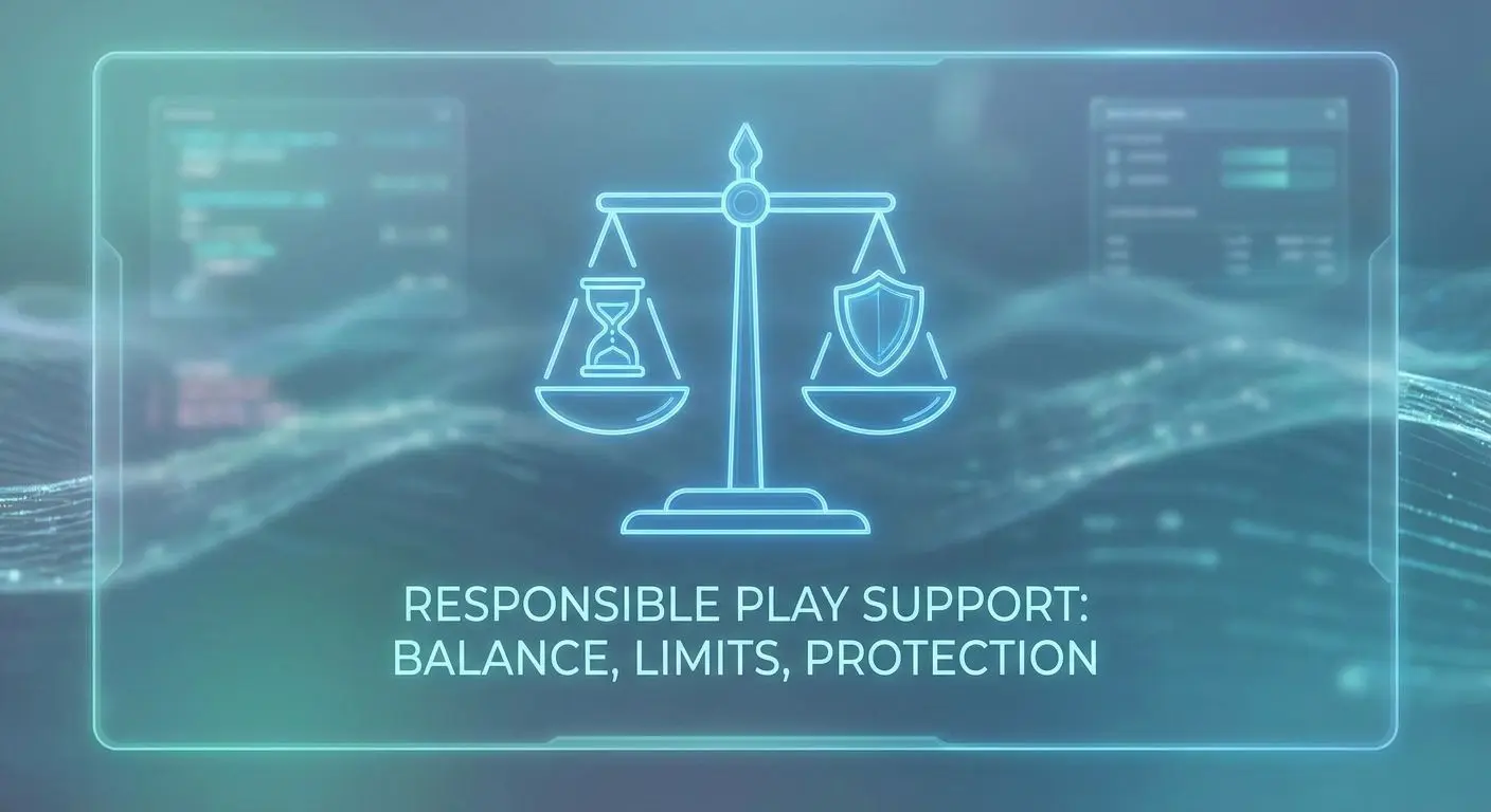 Responsible play support illustration with timer and limit controls
