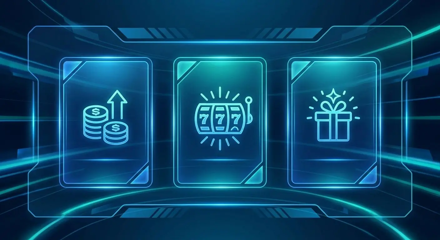 Visual showing deposit bonus, free spins and promo rewards as wagering sources