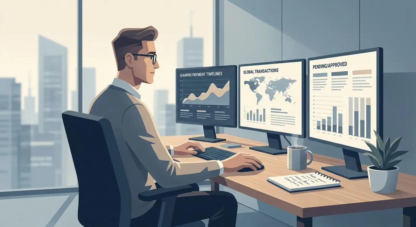 Author illustration for Spinbet withdrawal analysis Fictional iGaming analyst reviewing withdrawal and payment data